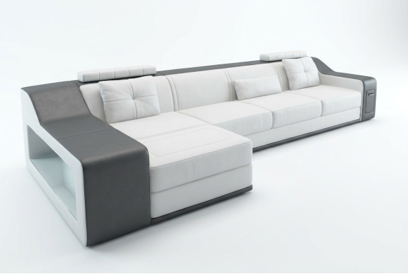 Skórzana sofa kanapa Żywy krajobraz Narożnik kanapa Narożnik Ustaw Design Modern Sofa B2017B