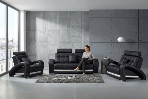 Skórzana sofa kanapa Żywy krajobraz 3+2+1 miejsce do siedzenia Ustawić Design Modern Sofa B2023