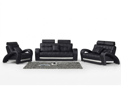 Skórzana sofa kanapa Żywy krajobraz 3+2+1 miejsce do siedzenia Ustawić Design Modern Sofa B2023
