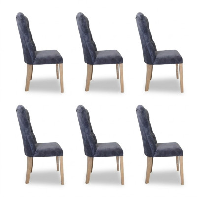 6x Krzesła Krzesło Podkładka Design Chesterfield Ustawić Fotel Kompletny Zestaw