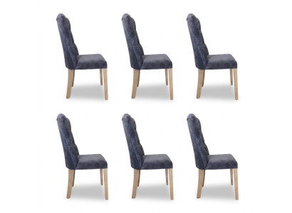 6x Krzesła Krzesło Podkładka Design Chesterfield Ustawić Fotel Kompletny Zestaw