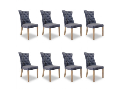 8x Krzesła Krzesło Podkładka Design Chesterfield Ustawić Fotel Kompletny Zestaw