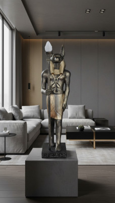 Projekt Figurka egipska Statua Rzeźba Figurki Rzeźby Dekoracja Nowy P2875x1335