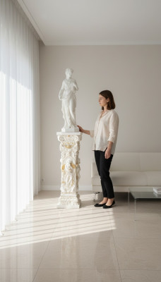 Kolumna projektowa z Amorette 100 cm figurki kolumny podstawa kwiatowa statua nowość
