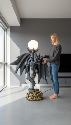 Gotycka lampa podłogowa XXL Design Lampa Stojak Lampa Lights Dragon Lampy 143cm