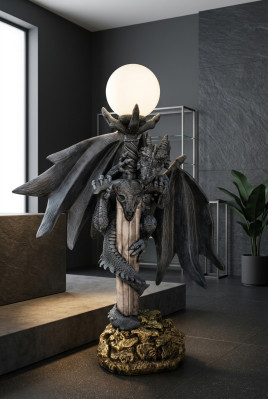 Gotycka lampa podłogowa XXL Design Lampa Stojak Lampa Lights Dragon Lampy 143cm