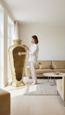 XXL Medusa Antyk Style Gablota Bar Wazon Podłogowy Szafa Vintrinen Kolumna 127cm Nowość
