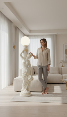 Lampa podłogowa rzeźba figura Lampy Lampa Egipt statua figurki rzeźby 1680
