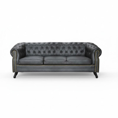 Chesterfield Zestaw sofowy Sofa 3+1+1 Kanapa Podkładka Zestaw Sofy Kanapy Skóra Materiał