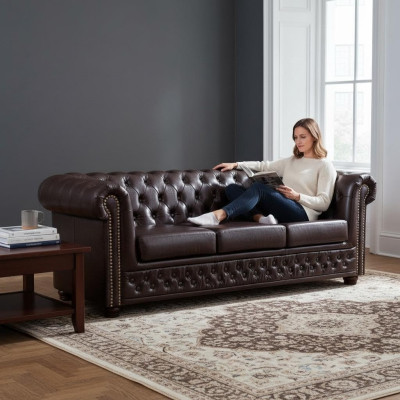 Chesterfield Zestaw sofowy Sofa 3+1+1 Kanapa Podkładka Zestaw Sofy Kanapy Yorki Nowość