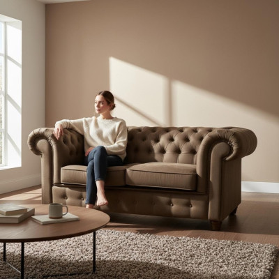 Chesterfield Zestaw sofowy 3+2+1 Kanapa Zestaw podkładek Sofy Kanapy Kompletny zestaw