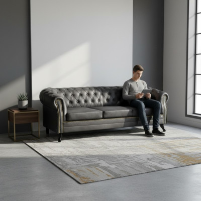 Chesterfield Zestaw sofowy 3+2 Glasgow Couch Podkładka Zestaw Sofy Kanapy Nowe