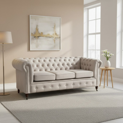 Chesterfield Zestaw sofowy 3+2 Oxford Couch Zestaw Podkładek Sofy Kanapy Nowe