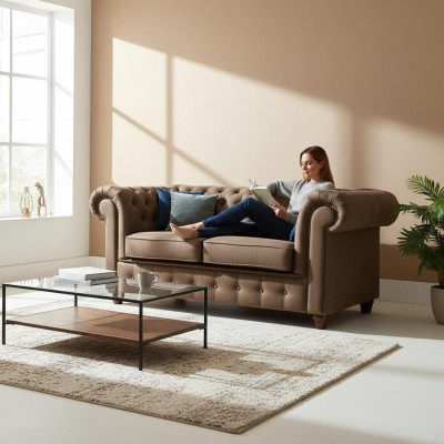 Chesterfield Office Sofa Biurowa Kanapa Włókienniczy Design Siedziba Podkładka Cambridge Sofy