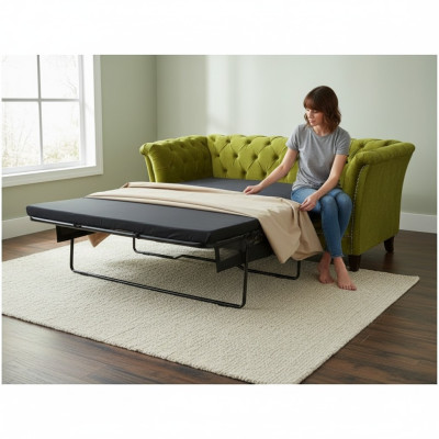 Sofa rozkładana Chesterfield 2 miejsce do siedzenia Funkcja łóżka Couch Podkładka Sofy