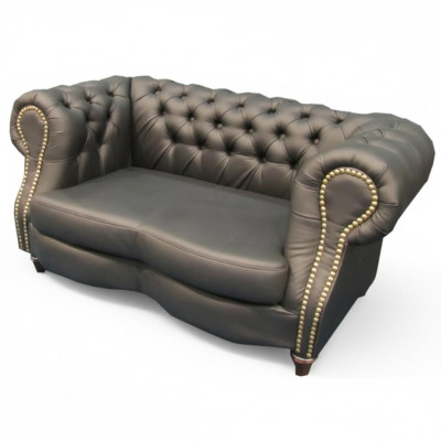 Chesterfield Lincoln 2 miejsce do siedzenia Kanapa Podkładka Sofy Kanapy Design Sofa Club Skóra