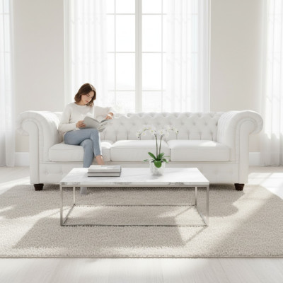 Design Klasyczna Kanapa Chesterfield Big XXL Skóra Włókienniczy Sofy Kanapy 3 miejsce do siedzenia