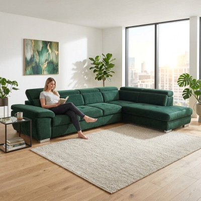 Wielofunkcyjny Big Żywy krajobraz U Shape Narożnikowa kanapa Sofa Materiał Couch Podkładka