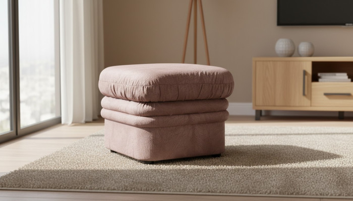Podnóżek Lounge Stołek XXL Club Ottoman Pufa Materiał Włókienniczy Design