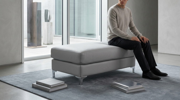Podnóżek Club XXL Stołek Ottoman Pufa 'Włókienniczy Ottoman Designer
