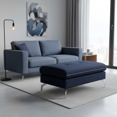 Podnóżek XXL Club Materiał Lounge Stołek Ottoman Pufa Włókienniczy Ottoman