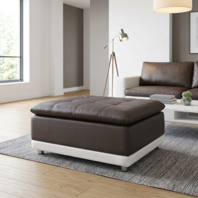 Podnóżek Lounge Stołek XXL Club Ottoman Pufa Skóra Włókienniczy Ottoman