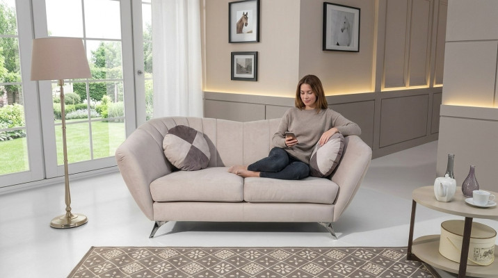 Sofa 2-miejsce do siedzenia w eleganckim i nowoczesnym stylu doskonale wpasuje się w każde wnętrze