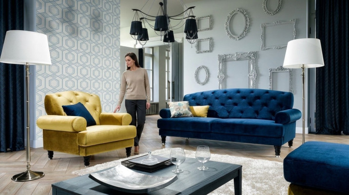 Chesterfield 3 miejsce siedzące Designerska Sofa Kanapa Podkładka Sofy Kanapy Włókienniczy Lamezia