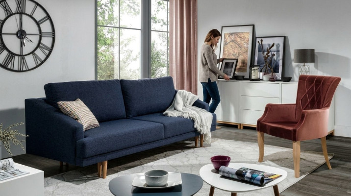 Stylowa, bardzo miękka i niezwykle wygodna rozkładana sofa w nowoczesnym stylu
