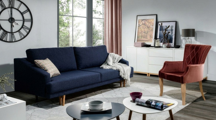 Stylowa, bardzo miękka i niezwykle wygodna rozkładana sofa w nowoczesnym stylu