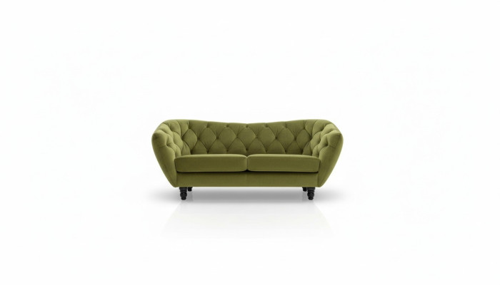 Sofa trzyosobowa w luksusowej oparcy Chesterfield w eleganckim odcieniu zieleni