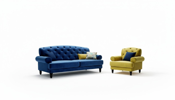 Klasyczny Design Zestaw sofowy 3+1 Sofa Kanapa Podkładka Chesterfield Zestaw Sof Nowość