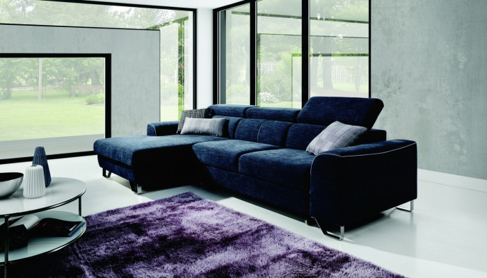 Materiał Sofa Kanapa Podkładka Narożnik Design Ustaw Blue Żywy krajobraz Włókienniczy