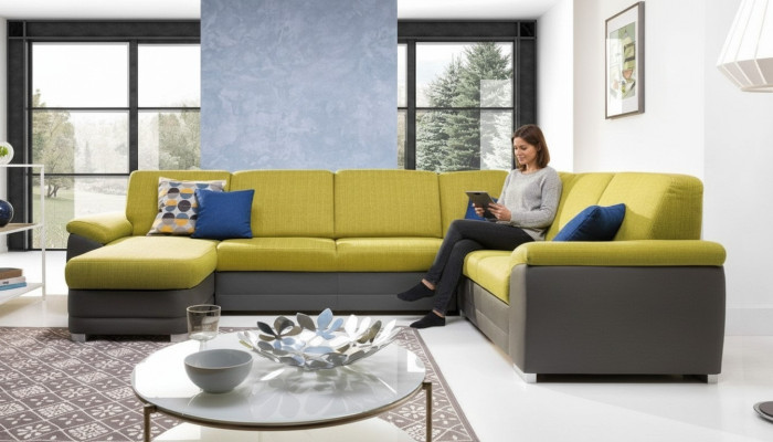 Narożnikowa kanapa Żywy krajobraz Sofa Kanapa Podkładka Narożnik Ustawić U Form Materiał Sofy Nowość
