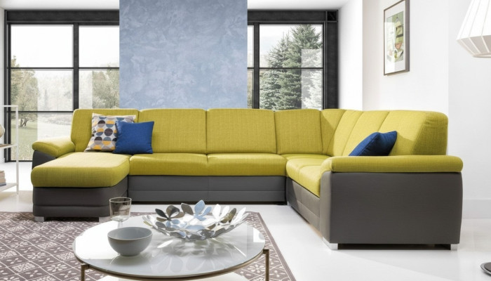 Narożnikowa kanapa Żywy krajobraz Sofa Kanapa Podkładka Narożnik Ustawić U Form Materiał Sofy Nowość