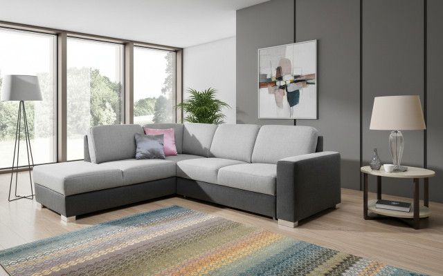 Wielofunkcyjna designerska rozkładana sofa narożna w kształcie D do salonu