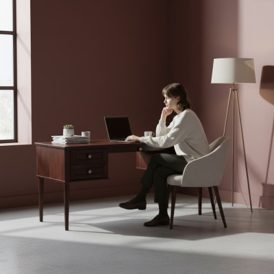 Noble Drewno Office Biurko Classic Tabela stoły Biuro Antyk Style Monaco