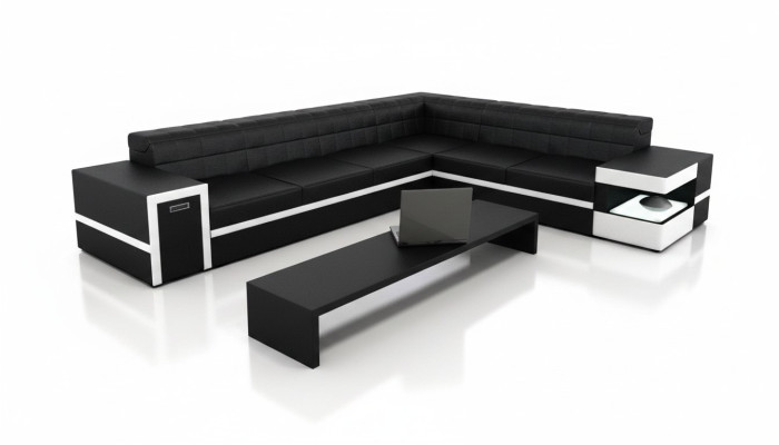 Skórzana Sofa Sofa Sofy Podkładka Siedziba Narożnikowa kanapa Żywy krajobraz Big XXL