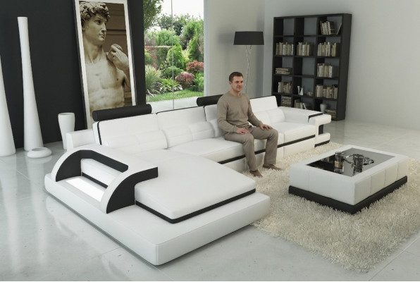 Skórzana sofa Narożnikowa kanapa Podkładka Narożnik Ustawić Sofy Kanapy Sofa Żywy krajobraz