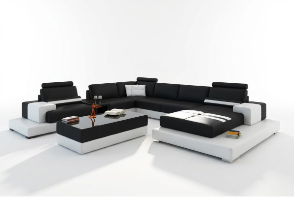 Modern XXL Big Żywy krajobraz Sofa Podkładka Narożnik Sofy Ustawić