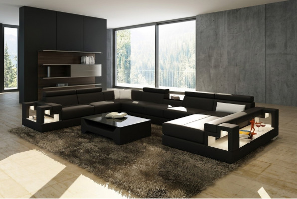 XXL Big Żywy krajobraz Sofa skórzana Sofa Sofa Podkładka Sofy Ustawić