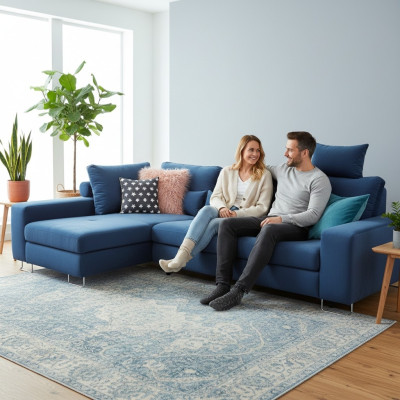 Sofa rozkładana Narożnikowa kanapa Sofa Podkładka Salon Tekstl Siedziba Ustawić Funkcjonalna
