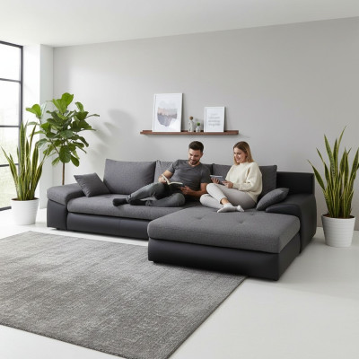 Sofa rozkładana Sofa Podkładka Narożnikowa kanapa Textl Siedziba Ustawić Funkcjonalna kanapa do salonu