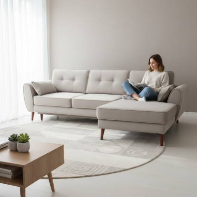 Projekt rozkładanej sofy kanapa rozkładana sofa salon narożnikowa kanapa tekstl materiał