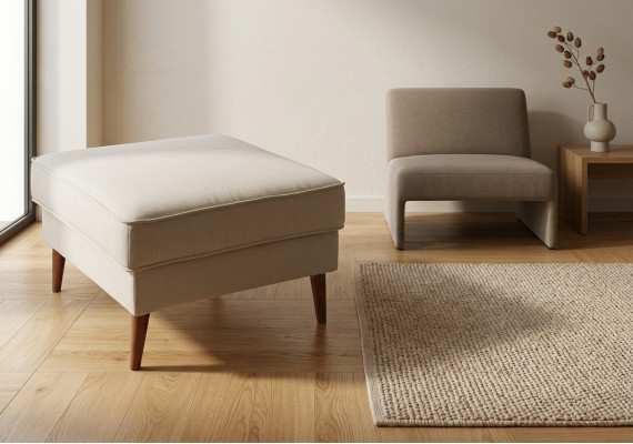 Podnóżek Club XXL Stołek Ottoman Pufa Skóra Włókienniczy Decor Ottoman