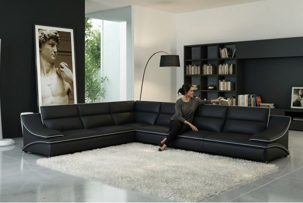 Skórzana sofa Żywy krajobraz Narożnikowa kanapa XXL Podkładka Narożnik Siedziba Couch Ustawić