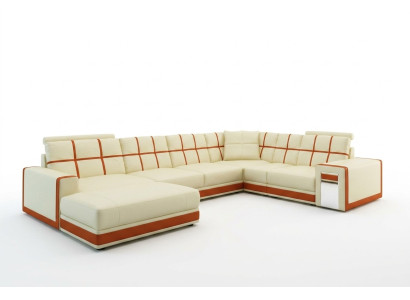 Skórzana sofa XXL Żywy krajobraz Narożnikowa kanapa Podkładka Narożnik Siedziba Couch Ustawić