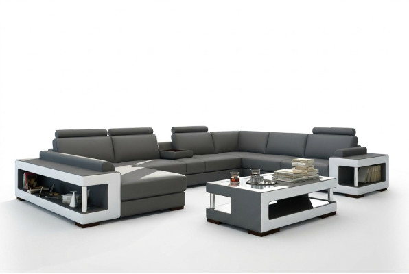 Skórzana sofa XXL Narożnikowa kanapa Design Duża Sofa Kanapa Podkładka Narożnik Siedziba Ustawić