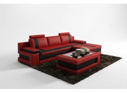 Skórzana Sofa Kanapa Żywy krajobraz L Shape Design Nowoczesna Sofa Narożnik Sofy