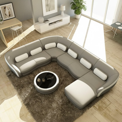 Duża Luksusowa Kanapa Żywy krajobraz Narożnikowa kanapa Kanapy Sofy Obcios Skóra Sofa Narożnik